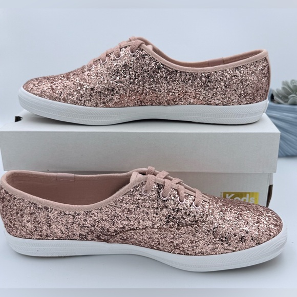 KEDS Sz 8 Women's Glitter Rose Gold NIB - Picture 4 of 8